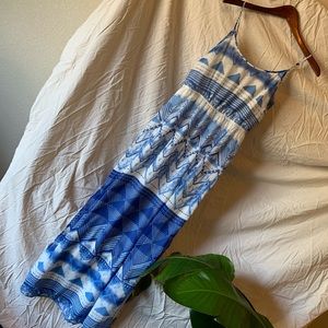 Old Navy geometric blue maxi dress